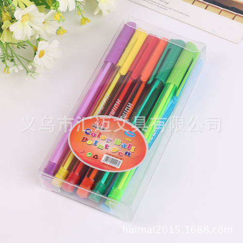 Creative Korean Version Office Stationery Ballpoint Pen New Multi-Color Rainbow Cute Cartoon Triangle Pole Neutral Oil Pen