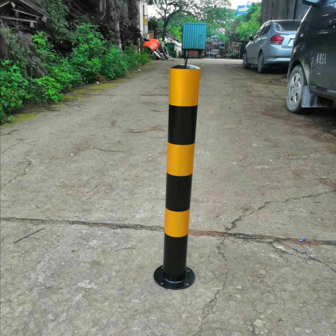 钢管警示柱加厚道口桩反光标柱防撞立柱全膜地桩锁固定活动路桩