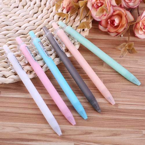 New Style Push Type Gel Pen 0.38mm Jelly Candy Color Ball Pen Black Core Wholesale Customizable Logo