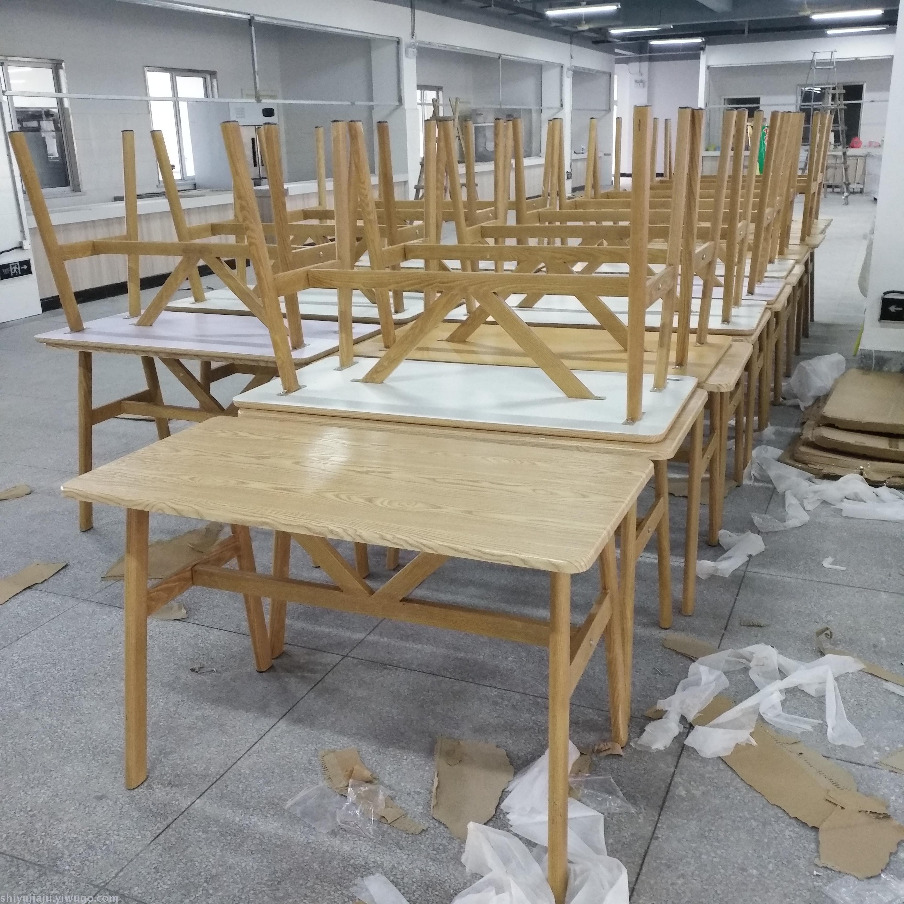 面馆快餐店公司食堂餐桌椅 学校食堂休闲桌椅_义乌市世誉酒店用品有限
