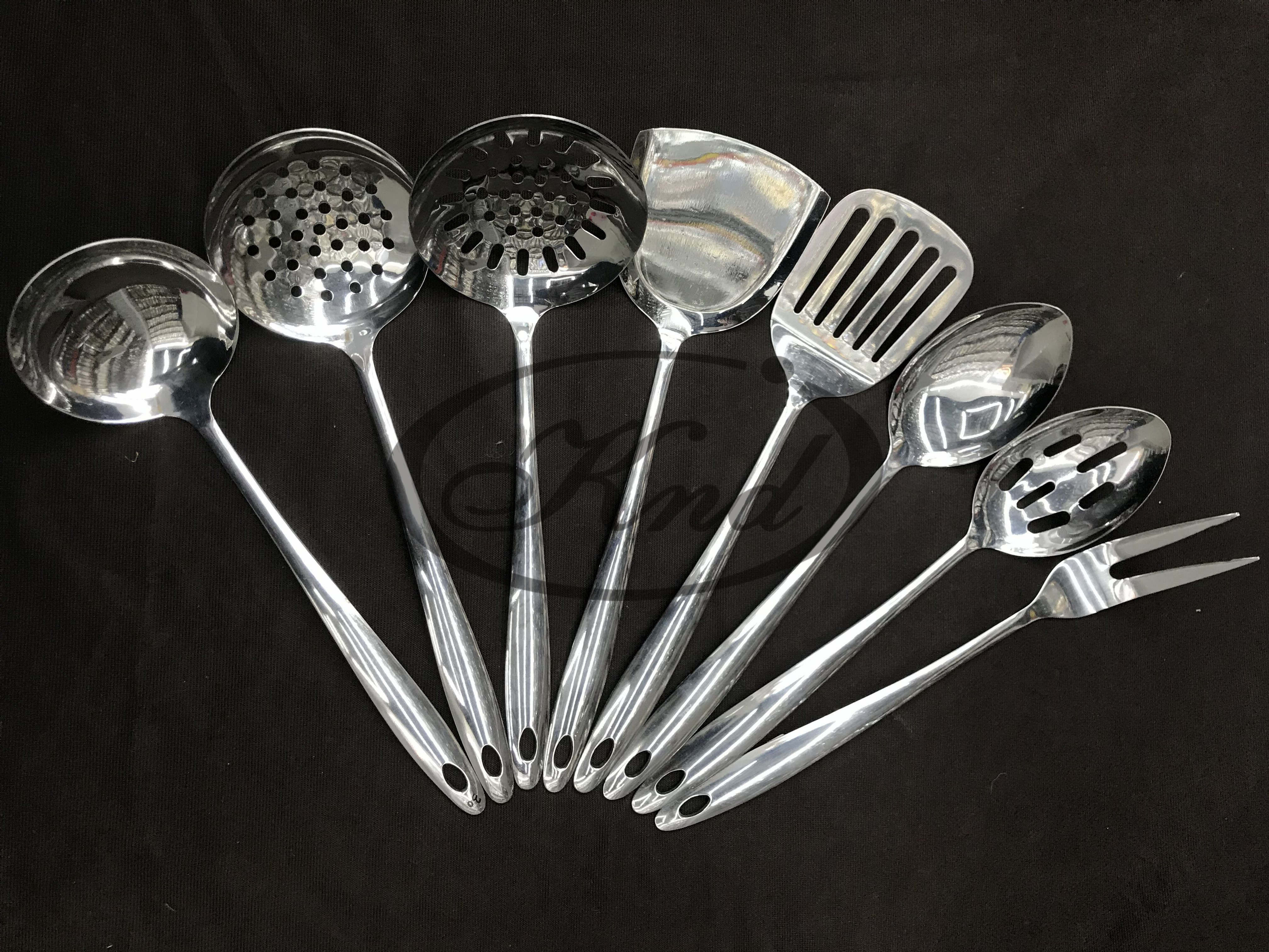 不锈钢木柄厨具 汤勺平铲漏铲大漏长饭勺短饭勺333_广东铭盛餐具_义乌