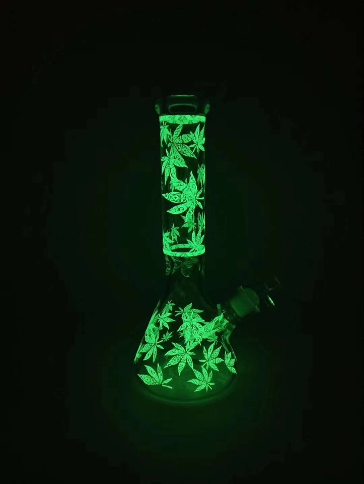 Luminous glass water bottle series smoking set