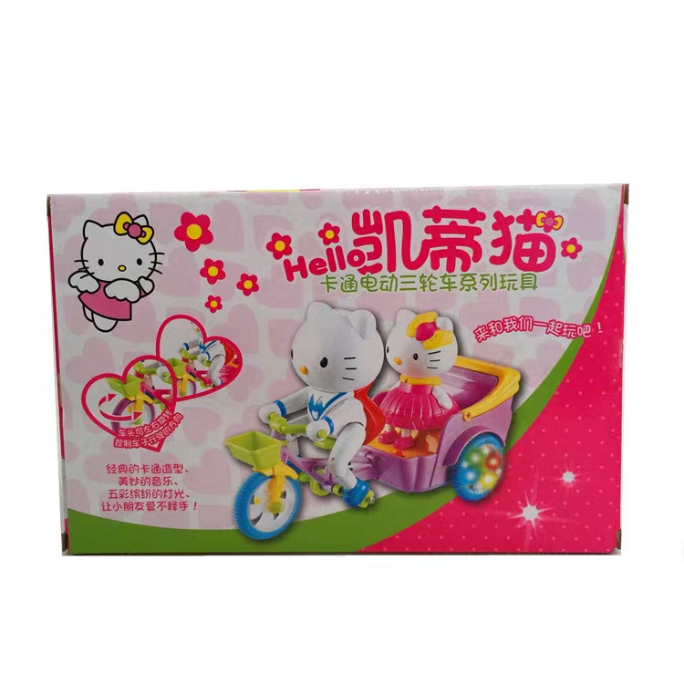 New HelloKitty electric HelloKitty tricycle universal light toy hot style bulk foreign trade