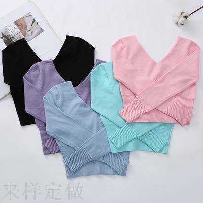 new v-neck children‘s dance suit small coat shawl practice sweater warm fleece padded cold-proof sweater