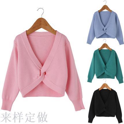 Children‘s Dancing Clothes Sweater Shawl Long Sleeve exercise Clothing Autumn and Winter Children‘s Clothing Sweater Coat Clothing Female Kinked