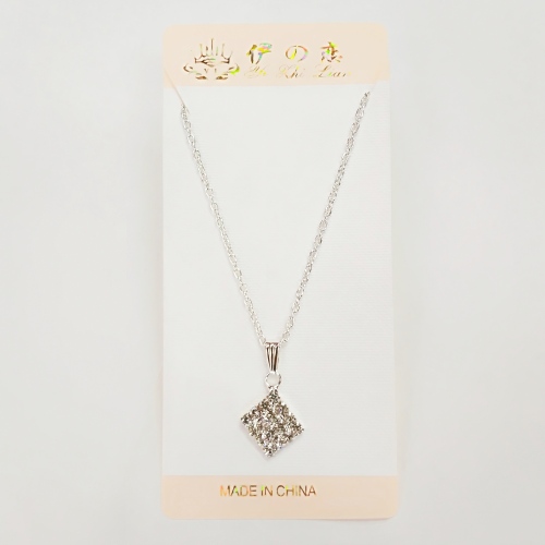 Aishang Sunshine Platinum Chain Necklace with White Diamond a Pack of 12 Random Hair 