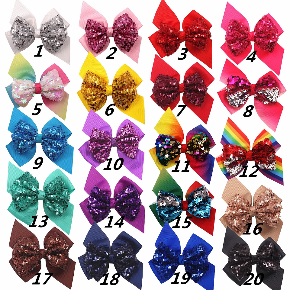 European and American childrens hair clip double thread with sequin large hair card gradient rainbow color headdress