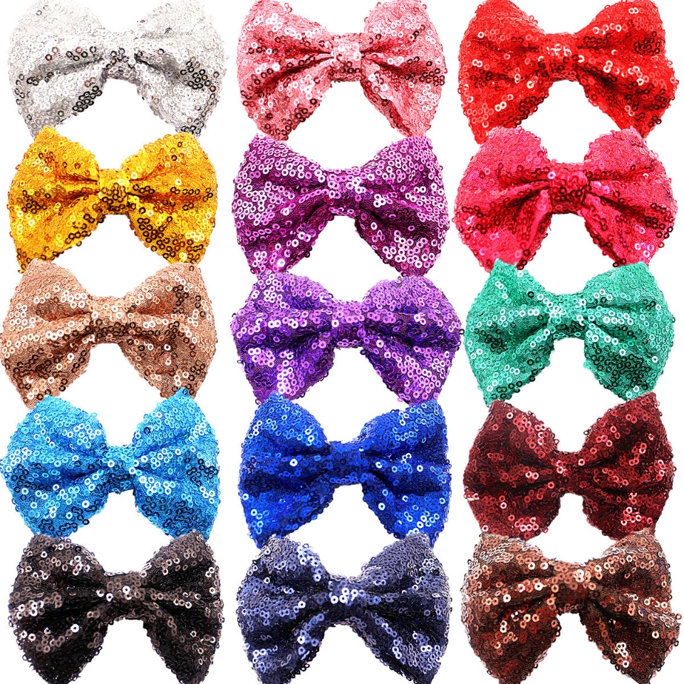 Europe and the United States hot style sequin bowknot hair clip cute foreign trade girl hair card jewelry quick sell man