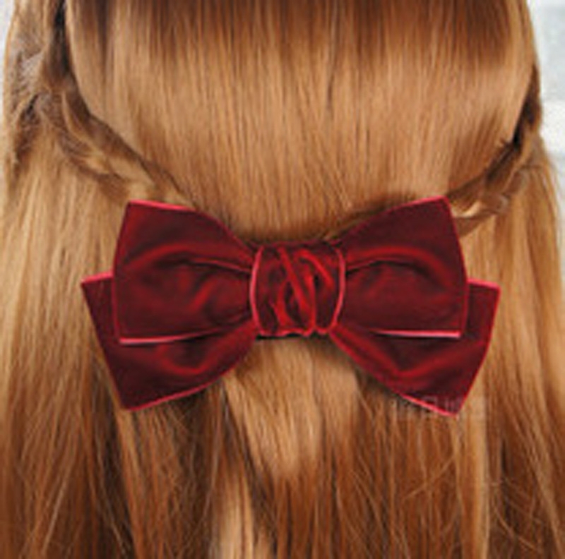 Vivi magazine with the same retro velvet bow hair clip Japanese style Korean bangs clip top clip edge clip hair clip