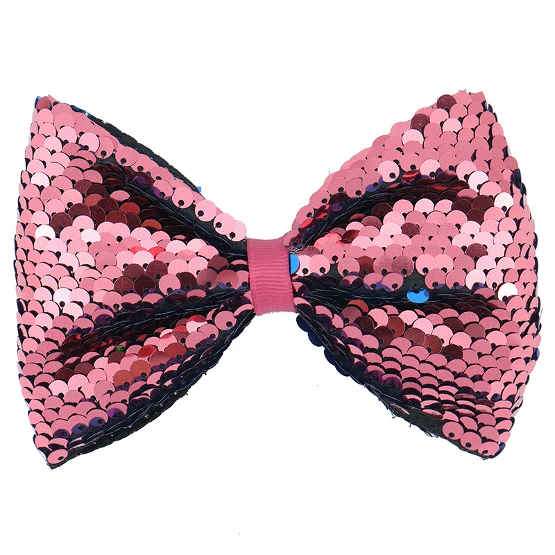 Crossborder children in Europe and the United States 5 inch twosided sequined bow hair clip amazon hot selling fabric 