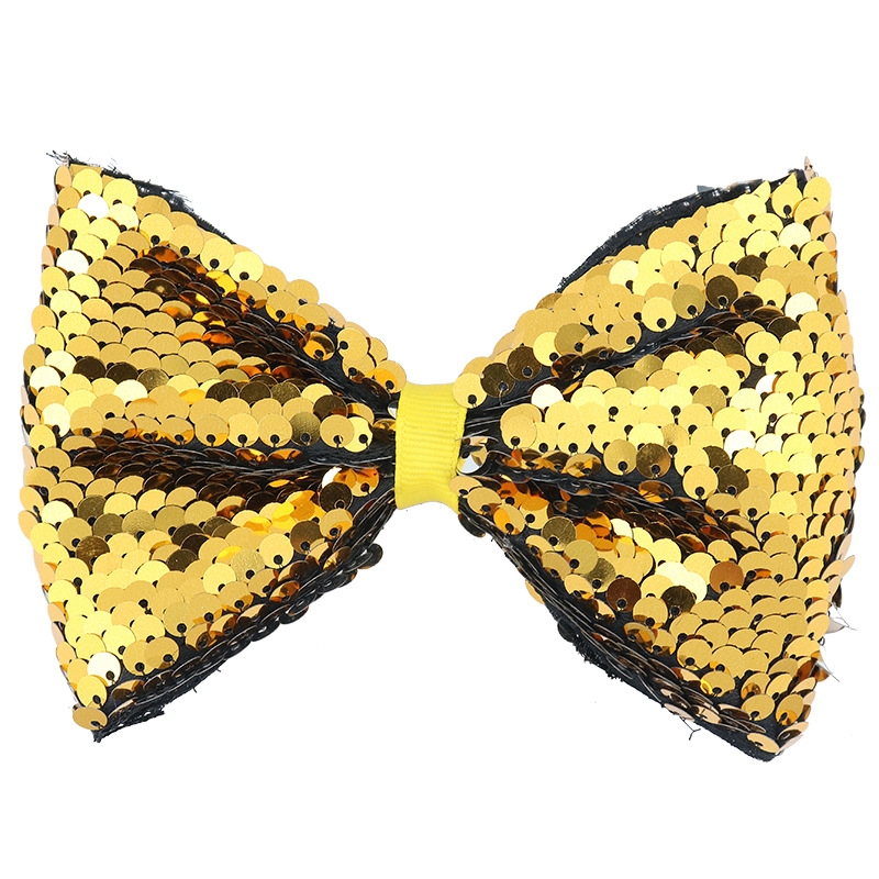 Crossborder children in Europe and the United States 5 inch twosided sequined bow hair clip amazon hot selling fabric 