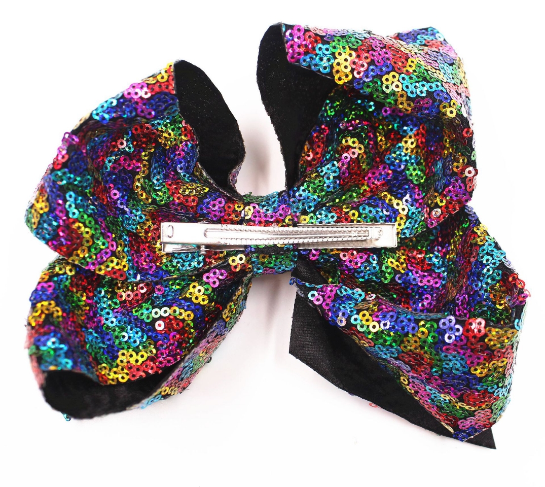 Europe and the United States sequin bow pin 18CM rainbow gradient hair card selling girls headdress manufacturers direct