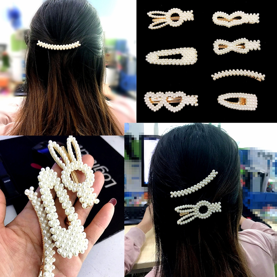 Sell like hot web celebrity pearl hairpin Korea sweet wind bang clip lovely girl edge clip