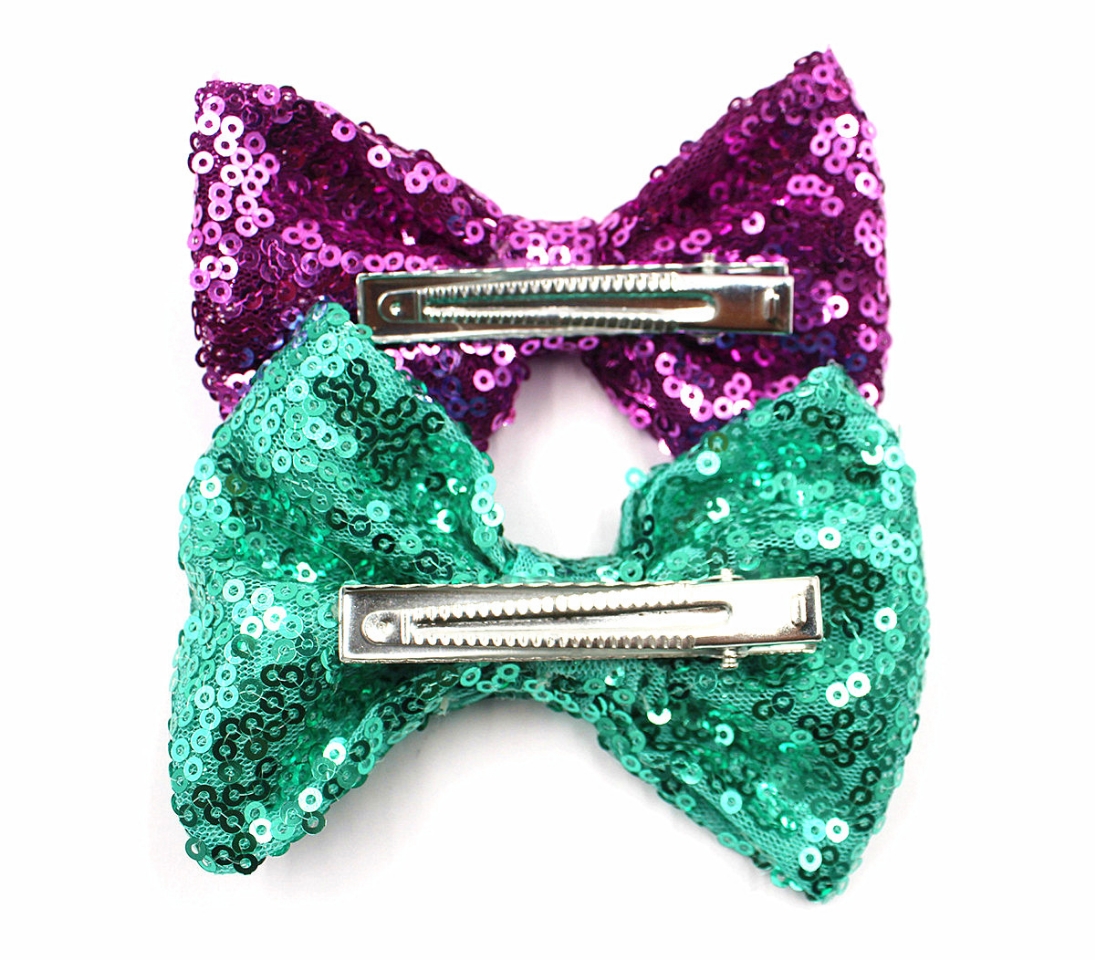 Europe and the United States hot style sequin bowknot hair clip cute foreign trade girl hair card jewelry quick sell man