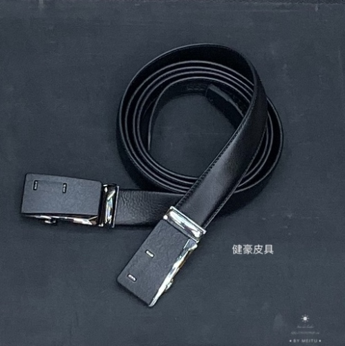 Leather Belt Men‘s Alloy Automatic Buckle Cowhide Belt Custom Leather Business Gifts Pant Belt Factory Wholesale 