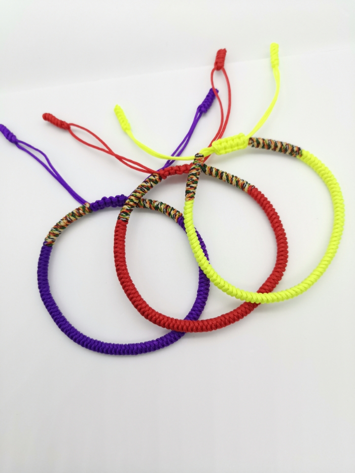 Diamond knot bracelet red rope hand woven jewelry multi-color optional jade line bracelet color colorful
