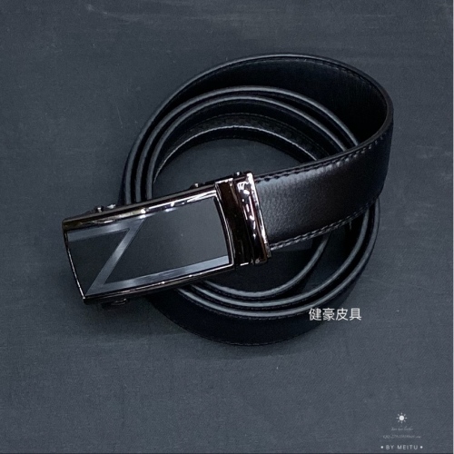 Leather Belt Men‘s Alloy Automatic Buckle Cowhide Belt Custom Leather Business Gifts Pant Belt Factory Wholesale
