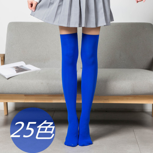 velvet stockings japanese high socks women‘s skirt boots stockings spring and autumn impermeable meat student socks candy socks royal blue
