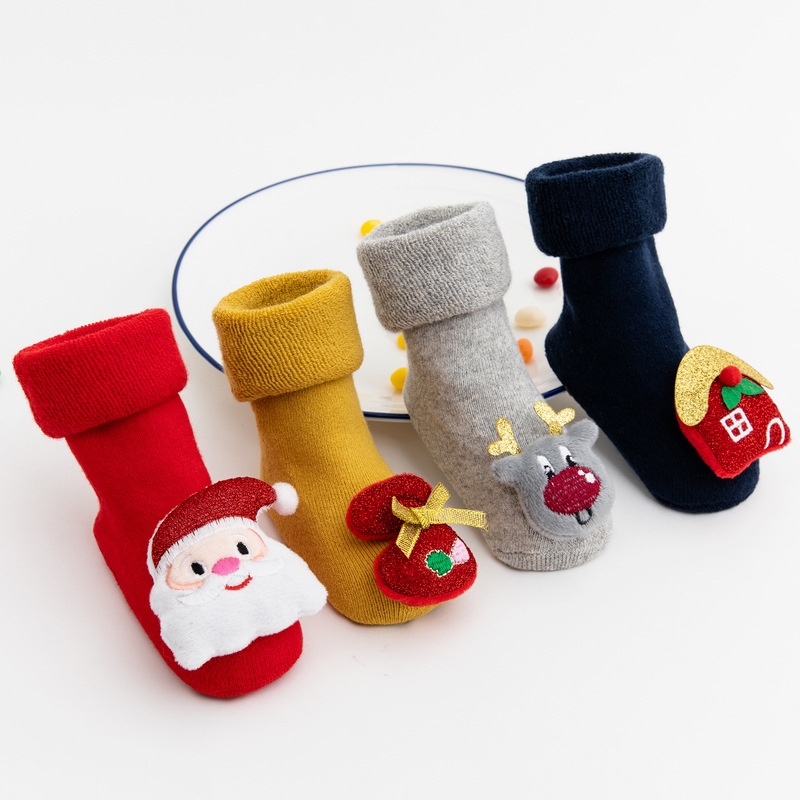 Winter thick turn over children's towel socks children's gift socks terry doll Christmas socks