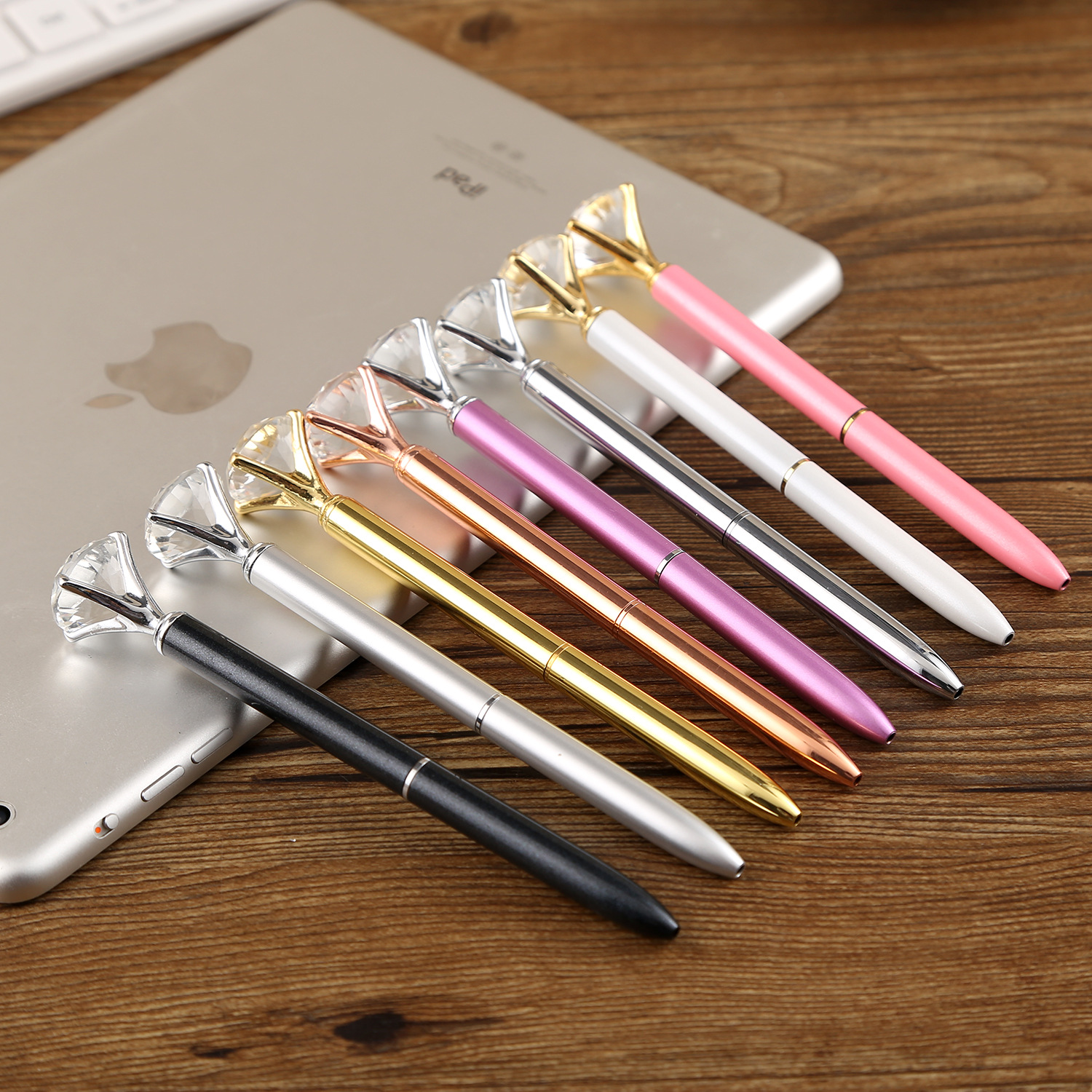 新款婚庆纪念礼品韩版创意笔水晶笔钻石宝石笔女王权杖笔水钻笔