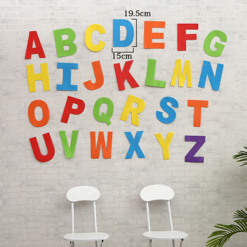 children‘s eve kindergarten 26 english letters uppercase stickers color digital puzzle understanding reading and writing cross-border