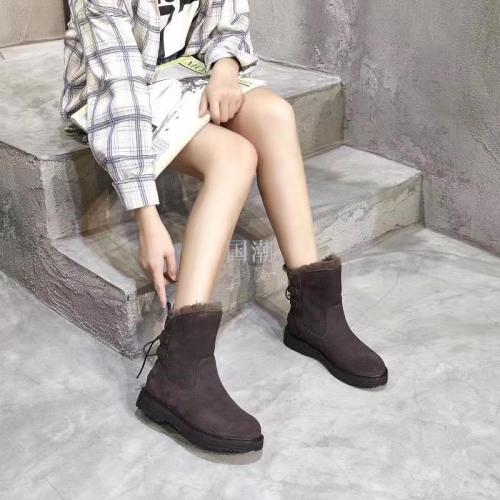Shoes Women‘s Snow Boots Winter New Cotton Shoes Short Tube Leather Non-Slip Matte Leather Women‘s Short Boots