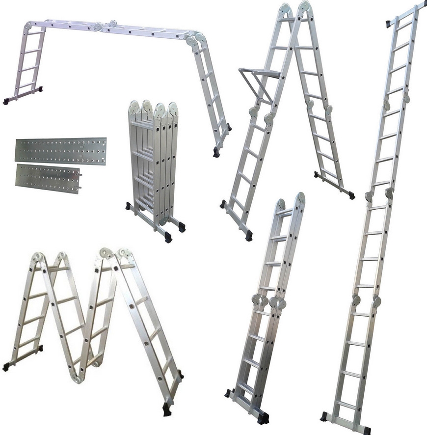 Wholesale factory direct sales aluminum multifunctional spiral aluminum alloy folding ladder joint extension project