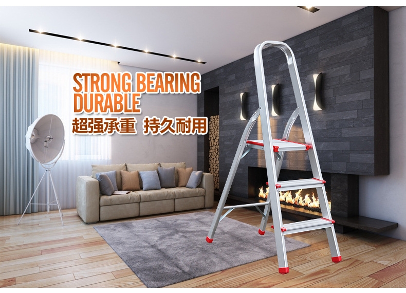 Wholesale aluminum alloy family folding ladder - multi - step hermitage portable ladder family daily convenience hermitage iron ladder