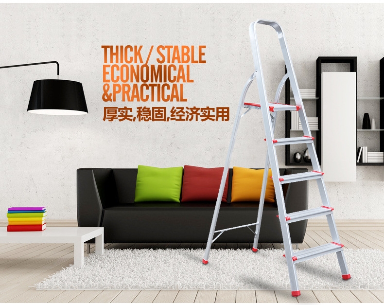 Wholesale aluminum alloy family folding ladder - multi - step hermitage portable ladder family daily convenience hermitage iron ladder