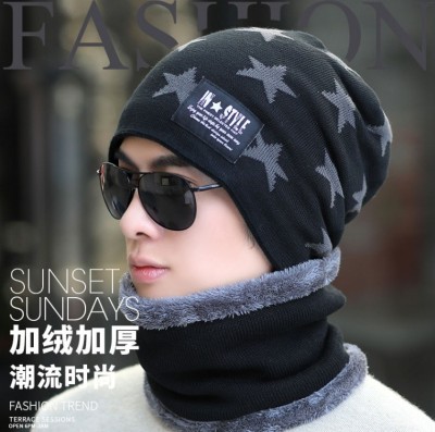 Five-pointed star hat scarf two-piece bike ear cap suit