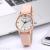 Aliexpress hot sell irregular point drill dial lady watch small fresh style lady leather wrist watch