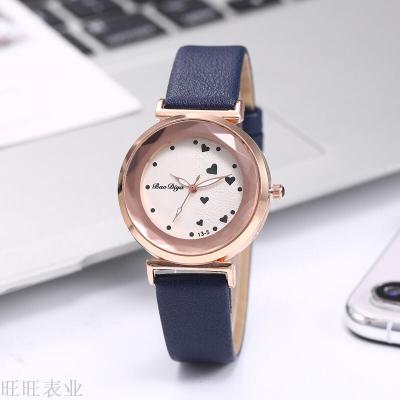 Foreign trade new creative diamond dial lady leisure table small love pattern female students quartz watch