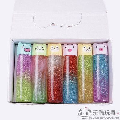 Fashionable children's crystal clay magic rainbow gradient color clay kindergarten plasticine toy release cute children