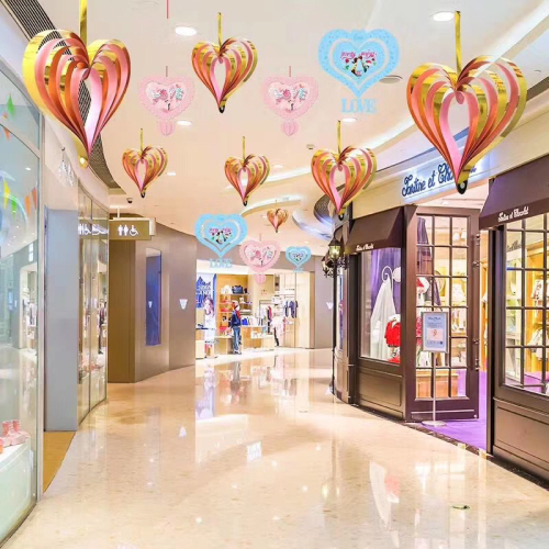 shopping mall festival birthday ceremony wedding room decoration three-dimensional peach heart