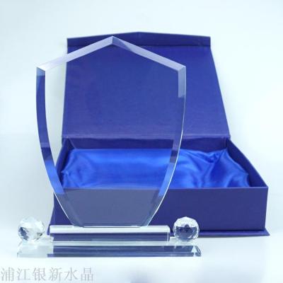 The Custom shield crystal medal trophy for a veterans of national defense service souvenir for a officer-in-arms party