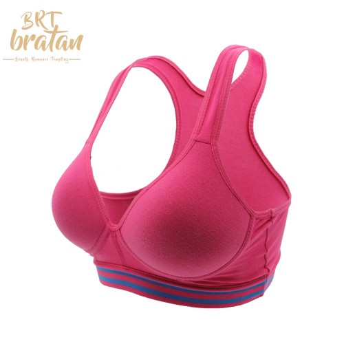 Foreign Trade Large Size Cotton Moisture Wicking No Steel Ring No Breasted Comfortable Cross-Border Supply Sports Bra