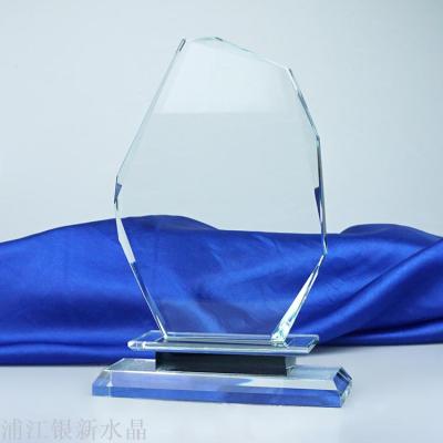 Crystal trophy custom matted k9 Crystal carving and coloring custom competition award gift engraved iceberg authorization card