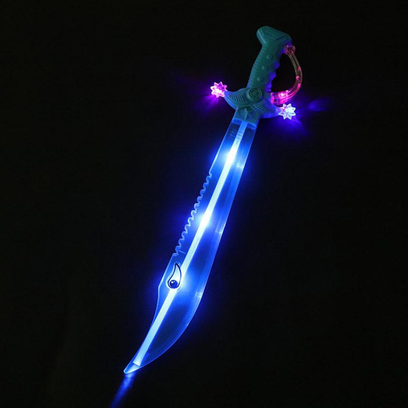 发光刀剑鲨鱼剑玩具音乐 闪光七彩感应刀led地摊广场地摊夜市热卖_琪