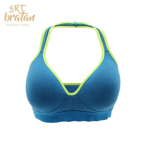 Halter Style Thin Mould Cup Cotton Wireless Comfortable Breathable Fashion Yoga Sports Bra
