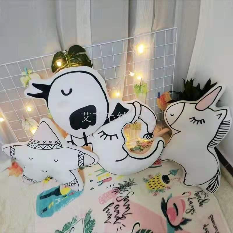 Ins pillow printed simple pillow sofa cushion plush toy