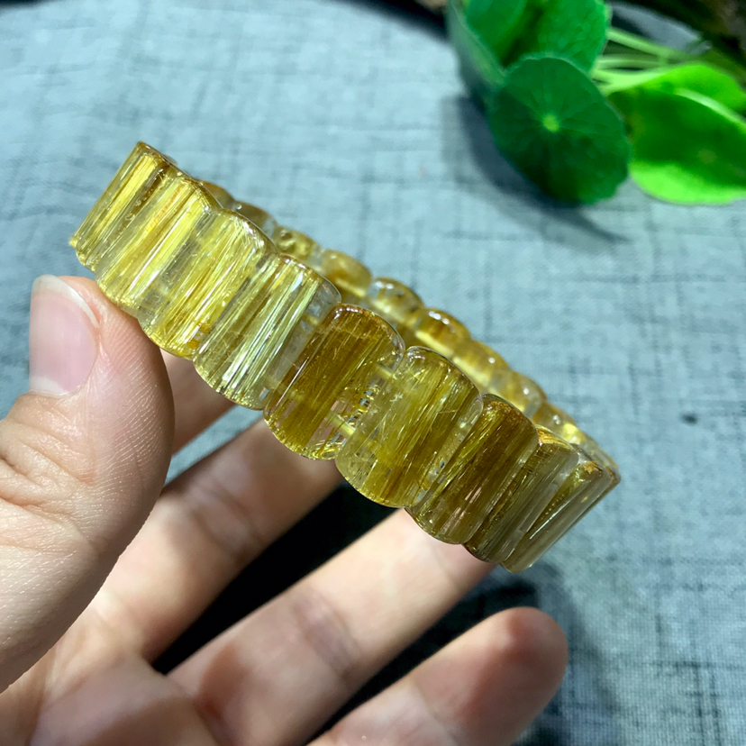  天然巴西钛晶男款手牌手链