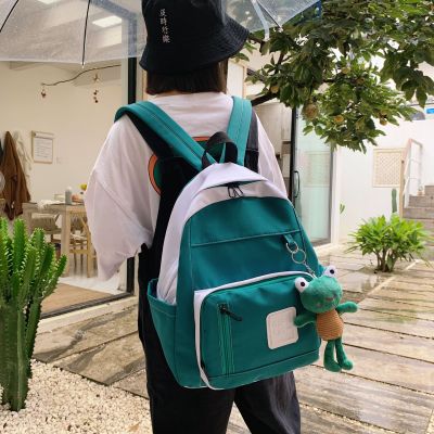 Korean version high school students 2019 bump color cute junior high school students backpacks large capacity backpacks all with backpack without pendant