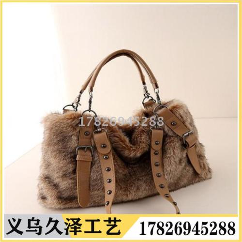 chinese style cross-border new imitation rabbit fur bag european and american women‘s handbag aliexpress amazon wholesale