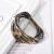 European and American Metal Bracelet Multi-Layer Winding Leather Bracelet Bright Fashion Retro Gray Wristband Factory Currently Available Cross-Border
