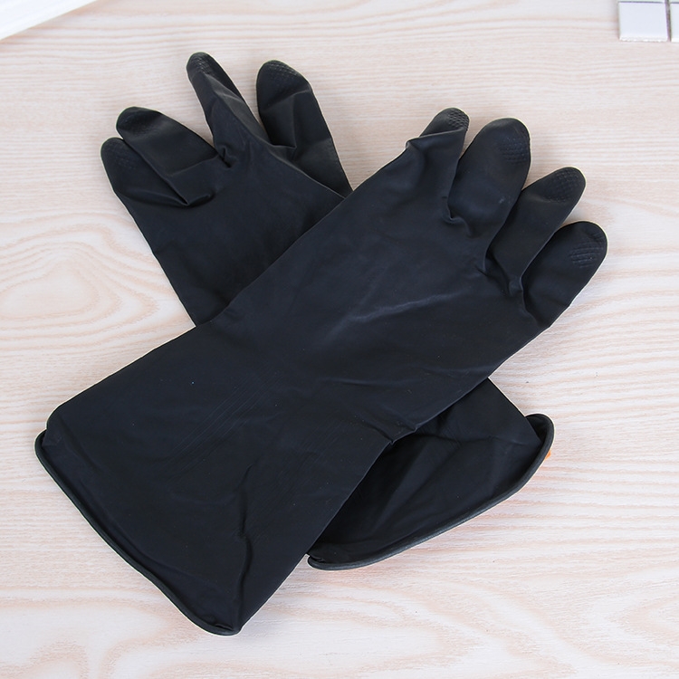 Manufacturers direct selling black industrial gloves natural latex gloves oil resistant acid and alkali resistant gloves