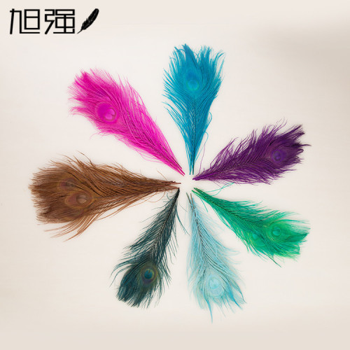 factory direct sales peacock fur imported peacock feathers tail wedding feather color peacock fur 25-30cm
