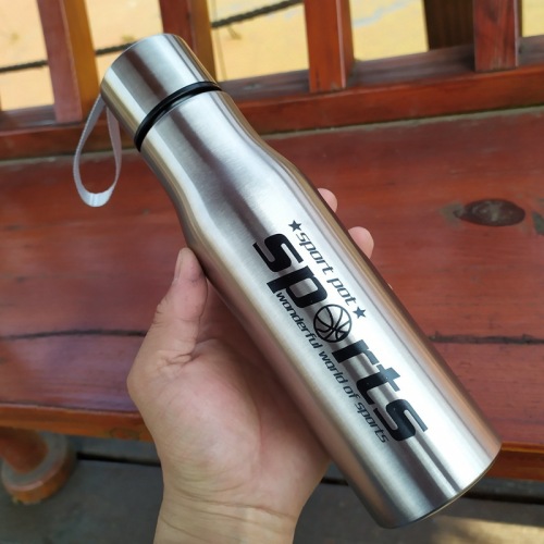 Single Layer Stainless Steel Bottle Foreign Trade New Sports Kettle Export American Big Mouth Cold Water Cup Advertising Customized Water Bottle