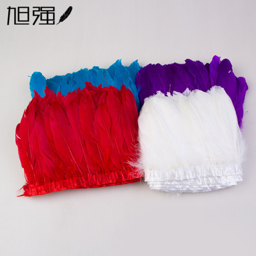 Wholesale Supply Goose Feather Big Floating Cloth Edge DIY Decorative Feather Performance Clothing Accessories Feather Skirt