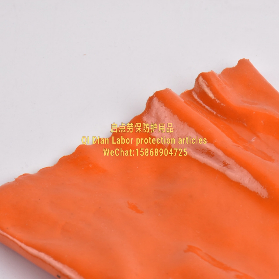 Wholesale supply of 27cm orange finish flannelette oil resistant gloves warm flannelette gloves