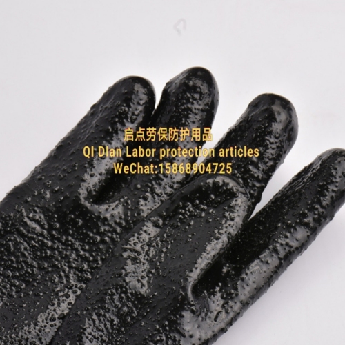 Supply 78cm purple pellet PVC household wash dishes lengthen sleeve glove raincoat sleeve lining with cotton fleece